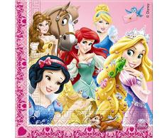 Unique Party Servilletas de papel con diseño de princesas y animales de Disney (paquete de 20 unidades)