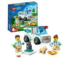 LEGO 60382 City Furgoneta Veterinaria de Rescate, Figuras de Animales, Coche de Juguete, Set Aprendizaje para Niños de 4 Años o Más, Juego Veterinario