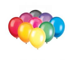 Unique Party Paquete de 50 Globos de Fiesta de látex, Multicolor, 30 cm (56870) , Modelos/colores Surtidos, 1 Unidad