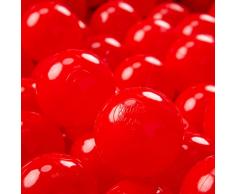 KiddyMoon 200 ∅ 7Cm Bolas Colores De Plástico Para Piscina Certificadas Para Niños, Rojo