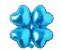 Globos de hierba de cuatro hojas, helio para fiesta blanco boda globos de cumpleaños para bebé ducha niños decoración (azul)