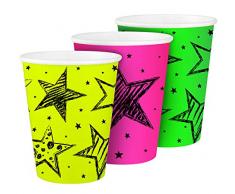 Folat - Vasos de neón (6 unidades, para cumpleaños o fiesta)
