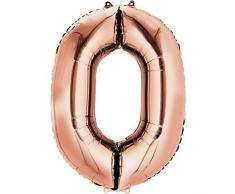 Amscan International 3619001 - Globo de papel de aluminio con forma de 0, color oro rosa , color/modelo surtido