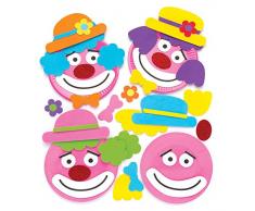 Baker Ross- Kits para Decorar Platos de Payaso con Espuma Adhesiva (Pack de 4) - Actividad de Manualidades Infantiles para Decorar