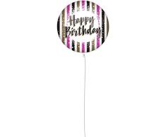 Procos 92430 - Globo de Helio con Texto Happy Birthday, tamaño 46 cm, para decoración de cumpleaños, Regalo