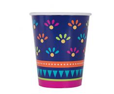Unique Party - Vasos de Papel - 266 ml - Diseño de Boho Fiesta - Paquete de 8 (73446)