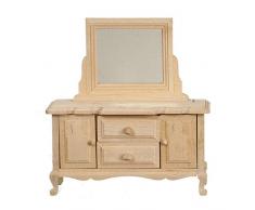 Melody Jane Casa de Muñecas Mesa Tocador sin Terminar Madera en Bruto Miniatura Muebles de Dormitorio