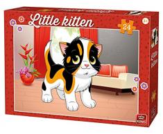 King KNG05797 - Puzzle para niños (24 Piezas), diseño de Gato pequeño en casa