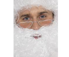 Smiffys Gafas de Media Luna de Papá Noel, Plateadas