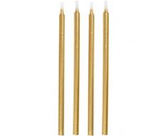Unique Party - Velas de Cumpleaños - 13 cm - Color Dorado - Paquete de 12 (19982)