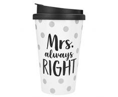 Depesche 2180.024 to-Go - Taza de plástico con texto en alemán (350 ml) Always Right - Bolso bandolera, multicolor