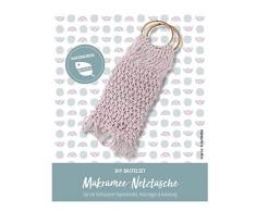 Pracht Creatives Hobby Manualidades para diseñar una Bolsa de Red de macramé, Juego Completo con cordón de Papel Reciclado de Color Rosa Claro, Anillos de Madera e Instrucciones. (5953-60151)