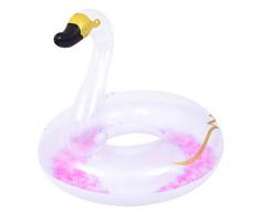 Saica- Cisne Blanco Gigante Hinchable con Plumas. para Playa y Piscina. Fashion Float, Color (37548)
