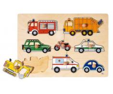 Goki 57996 8pieza(s) rompecabeza - Rompecabezas (Rompecabezas de figuras, Vehículos, Niño pequeño, 1 año(s), Madera, 300 mm)