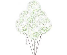 Unique Party- Globos confeti, Color verde lima (58119)