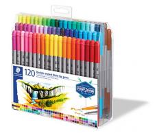 STAEDTLER- Rotulador de Doble Punta de Fibra, Multicolor (3200 TB120)