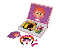 Janod - MagnetiBook Crazy Faces juguete educativo, Niñas (J02717)