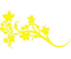 INDIGOS WallStickers-d188 - Adhesivo decorativo para pared (vinilo, 160 x 85 cm, 160 x 85 x 1 cm), diseño de flores, color amarillo