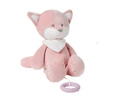 Nattou Peluche musical de poliéster, Zorrita Alice, Canción de cuna La-Le-Lu, Con mordedor, Aprox. 30 cm, Alice y Pomme, Rosa