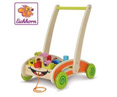 Eichhorn 100001833 - Eichhorn , juguete y andador, parcialmente ensamblados, con 35 coloridos bloques de construcción de madera, 39 x 25 x 44 cm, multicolor