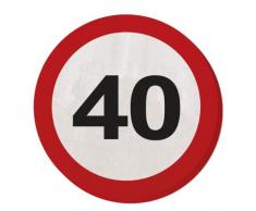 Folat B.V. Traffic Sign Fiesta de cumpleaños Servilletas de Papel (20 Unidades), diseño de 40 cumpleaños