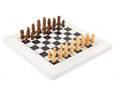 11395 Juego de Mesa de ajedrez y Damas, Small Foot, de Madera, Dos Juegos clásicos en 1, Juego de salón
