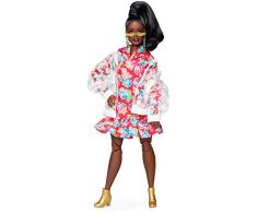 Barbie BMR 1959 Muñeca de Moda, look Chaqueta Transparente de Vinilo (Mattel GHT94)