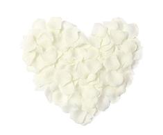 400 pétalos de rosa de seda marfil para el día de la madre, boda, confeti, aniversario, decoración de mesa, bautizo, flores