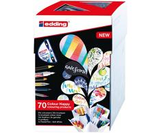 edding Color Happy Box CH69+1 - Caja con 69 Rotuladores de Color y un Brushpen, Multicolor