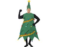 Smiffys-33301 Disfraz de árbol de Navidad, con túnica y Gorro, Deluxe, Color Verde, Tamaño único (SmiffyS 33301)