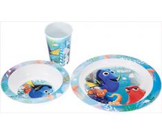 Joy Toy 784450 – Alla ricerca di Dory Juego 3 piezas de plástico para microondas color plato llano, base y vaso