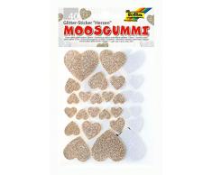 Folia 23787 - Pegatinas de gomaespuma (40 unidades), diseño de corazones, color blanco y dorado , color/modelo surtido