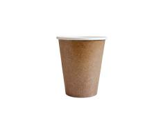 Procos 92118, Capacidad 200 ml, compostables, respetuosos con el Medio Ambiente, Desechables, Vasos de Papel, para Fiestas, Color marrón