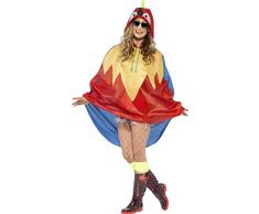 Smiffys Parrot Party Poncho Ducha resistente con bolso de lazo