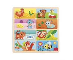 Goula - Puzzle con mi comida favorita, color naranja, rojo y verde (Diset 53041) , color/modelo surtido