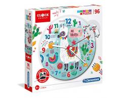 Clementoni- Puzzle 96 Piezas Reloj Llama, Multicolor (23036.5)