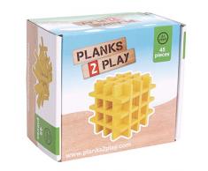 New Classic Toys- Tablones de Madera, 45 Pieces - Yellow (P2CYL45)
