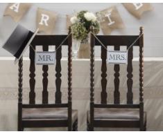 Ginger Ray Señales Colgantes para Silla de Boda con Cordel Vintage, Color Blanco