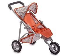 JC Toys- Silla de Paseo Plegable de 3 Ruedas, para muñecas de hasta 45 cm, colección Nature, decoración Floral, Tiene Cesta y Capota, Ideal para Jugar y pasear, diseñado por Berenguer, 3 años