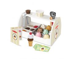 Melissa & Doug Heladería de madera, Juguete de madera, Tienda de helados con accesorios, Juego de imitación, Juguete Montessori, Juego creativo, Regalo para niños y niñas de 3 anos y más