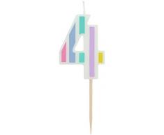 Folat 18954 Vela Pastel Número 4 Multicolor, 5 centimeters