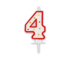 Procos 91675 – Vela número 4, decoración de la torta, vela de cumpleaños