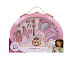 Disney Princesas Bolsito de Maquillaje con hasta 7 Piezas – El Compacto de Maquillaje se Abre para Revelar el Espejo con Iluminación Propia – Juguete Ideal para Niñas 3 Años +