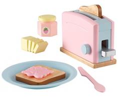 KidKraft- Set de cocina de juguete con tostadora y accesorios de cocina, de madera, Multicolor (Pastel) (63374) , color/modelo surtido