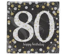 Amscan International – 9901721 oro celebración 80th servilletas 33 cm