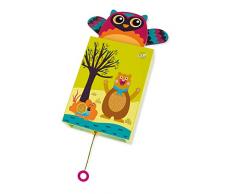 Vaya Musical Pop-Up amigo el Sr. Wu Búho Diseño Tapiz Musical Box Madera