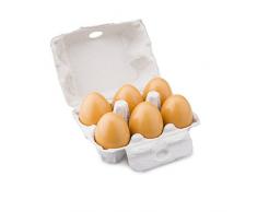 New Classic Toys Toys-10596 10596 6pieza Figuras de Juguete para niños (Beige, Color Blanco, 2 año(s), Madera, Niño/niña, 46 mm)