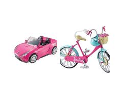 Barbie - Coche descapotable Coche - (Mattel DVX59) + Bicicleta, Accesorios muñeca (Mattel DVX55)