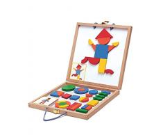 DJECO- Calendarios de advientoImanes y Juguetes magnéticosDJECOMagnéticos Maletín Geoformas, Multicolor (15)