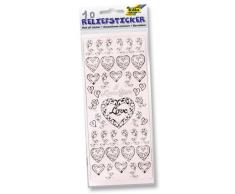 Folia 1212 - Pegatinas con relieve de corazones y formas (10 láminas) [Importado de Alemania] , color/modelo surtido